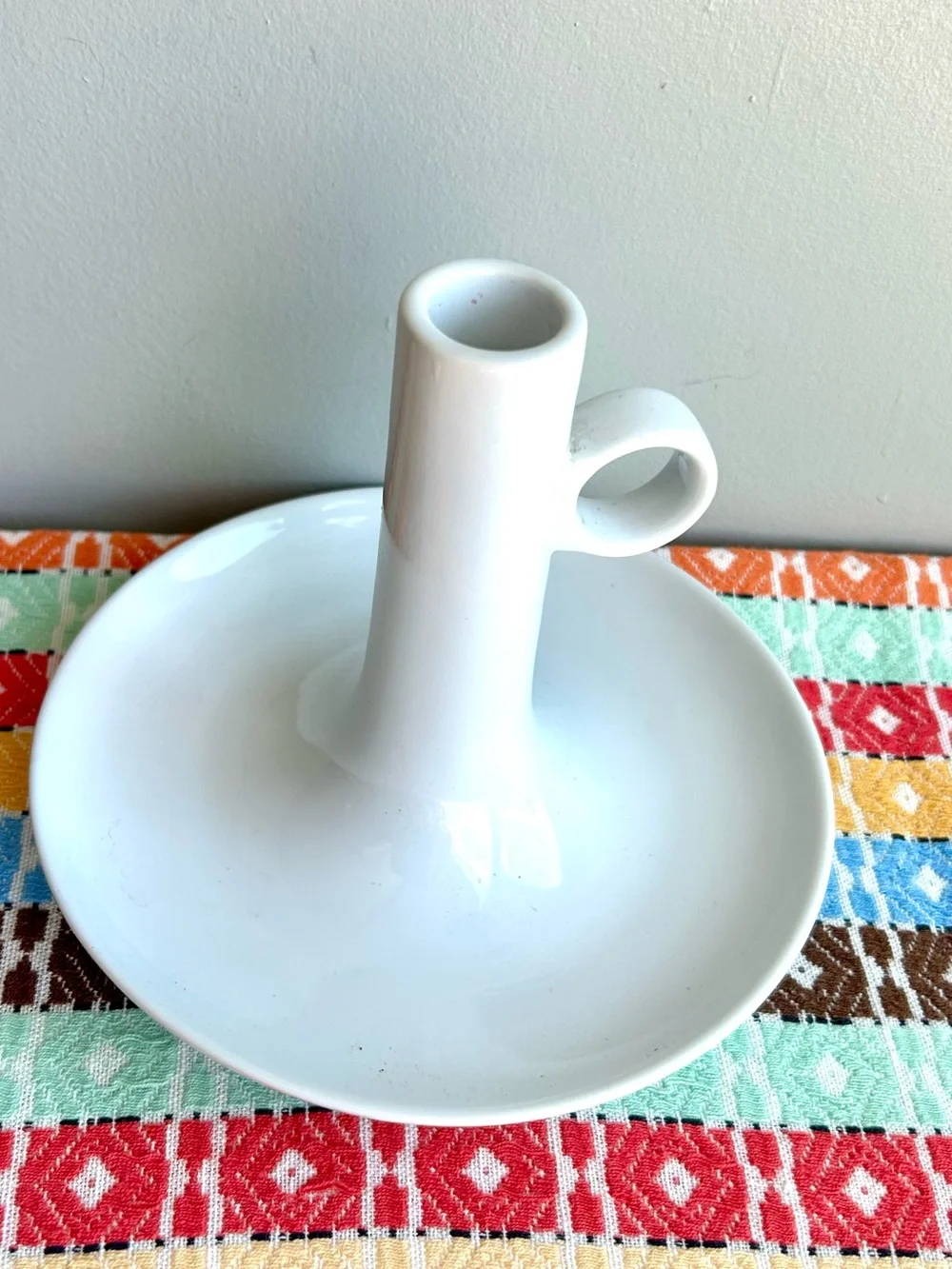 IKEA bjorkefall white ceramic candlestick